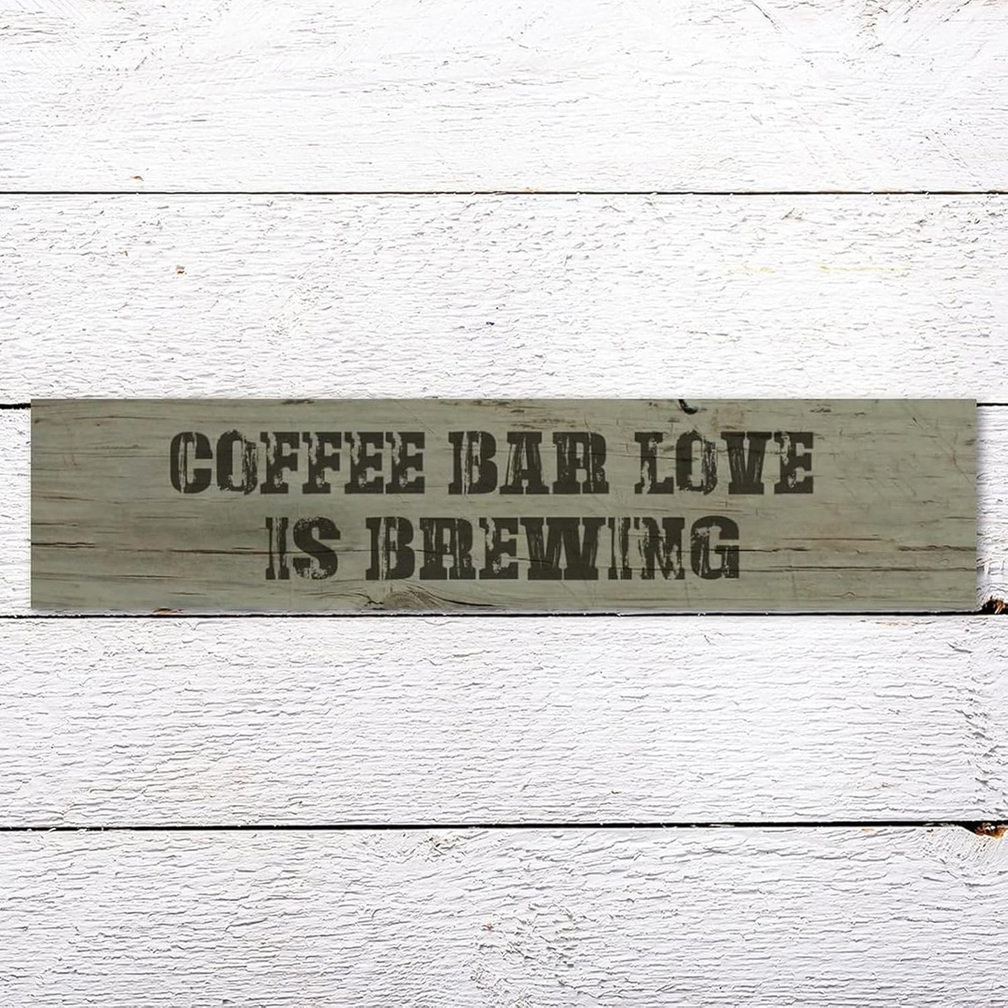 Generic Funny Wood Sign Coffee Bar Love is Brewing Rustic Wooden Hanging Sign Home Farmhouse Kitchen Wall Decoration 16 x 4 Inch