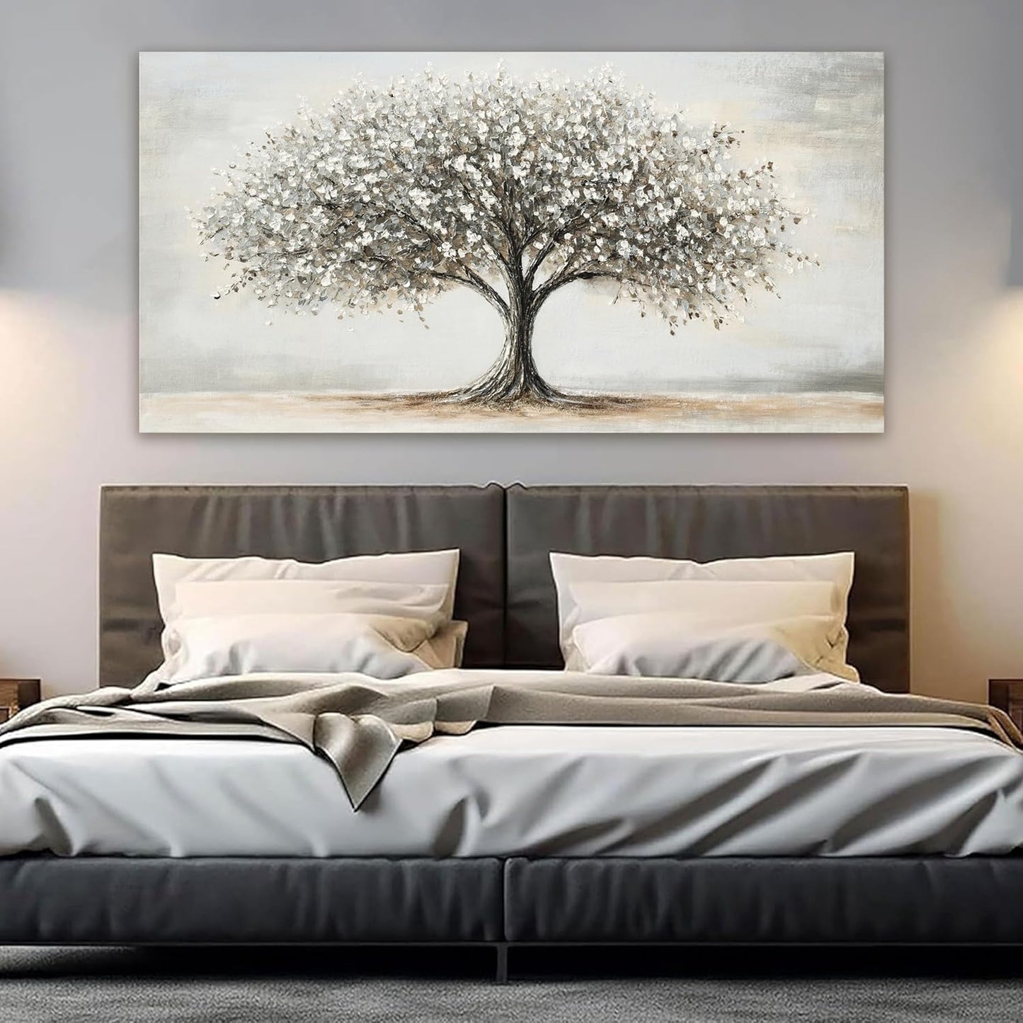 Canvas Wall Art Decor Canvas Art Decor Tree of Life Art Modern Black and White Wall Art Prints Large Artwork for Walls Pictures for Living Room for Bedroom Office Wall Decor 24" X 48"
