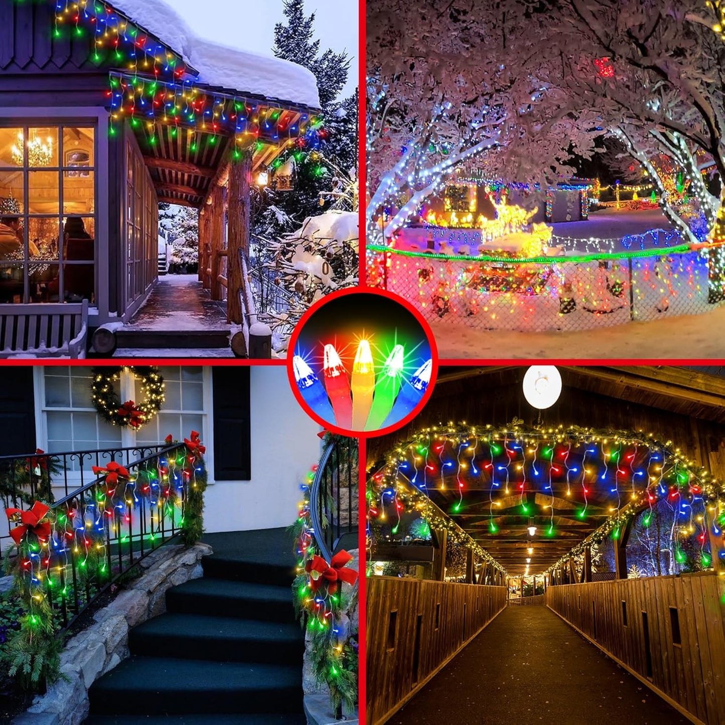 1620LED 164ft Christmas Lights, 360Drops 12 Modes Multicolor Christmas String Lights Outdoor Dimmable, Waterproof Christmas Decoration Fairy Lights with Timer for Indoor Eaves Party Patio Window Fence