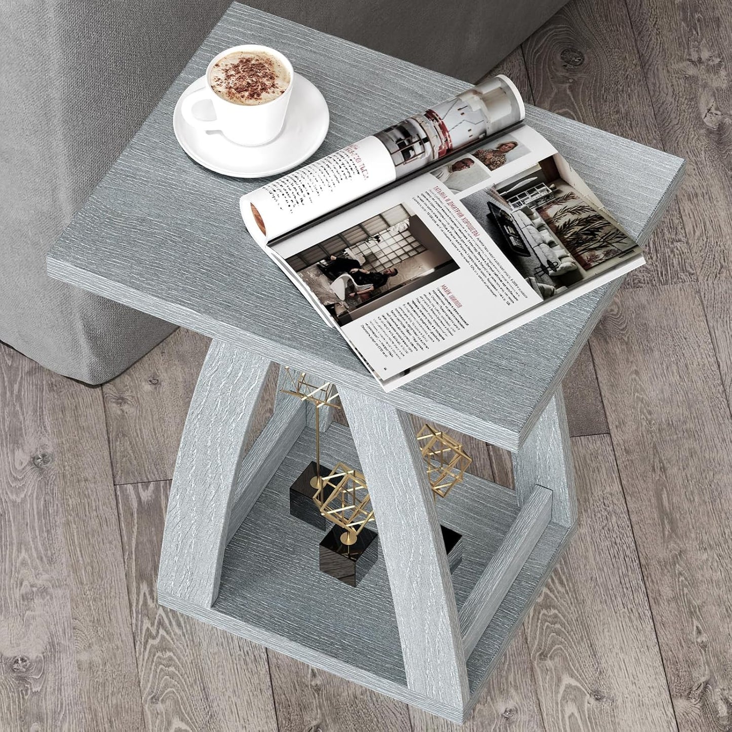 End Table, Side Table, Nightstand, Sofa Side Table with Shelf, Modern End Table for Living Room, Bedroom