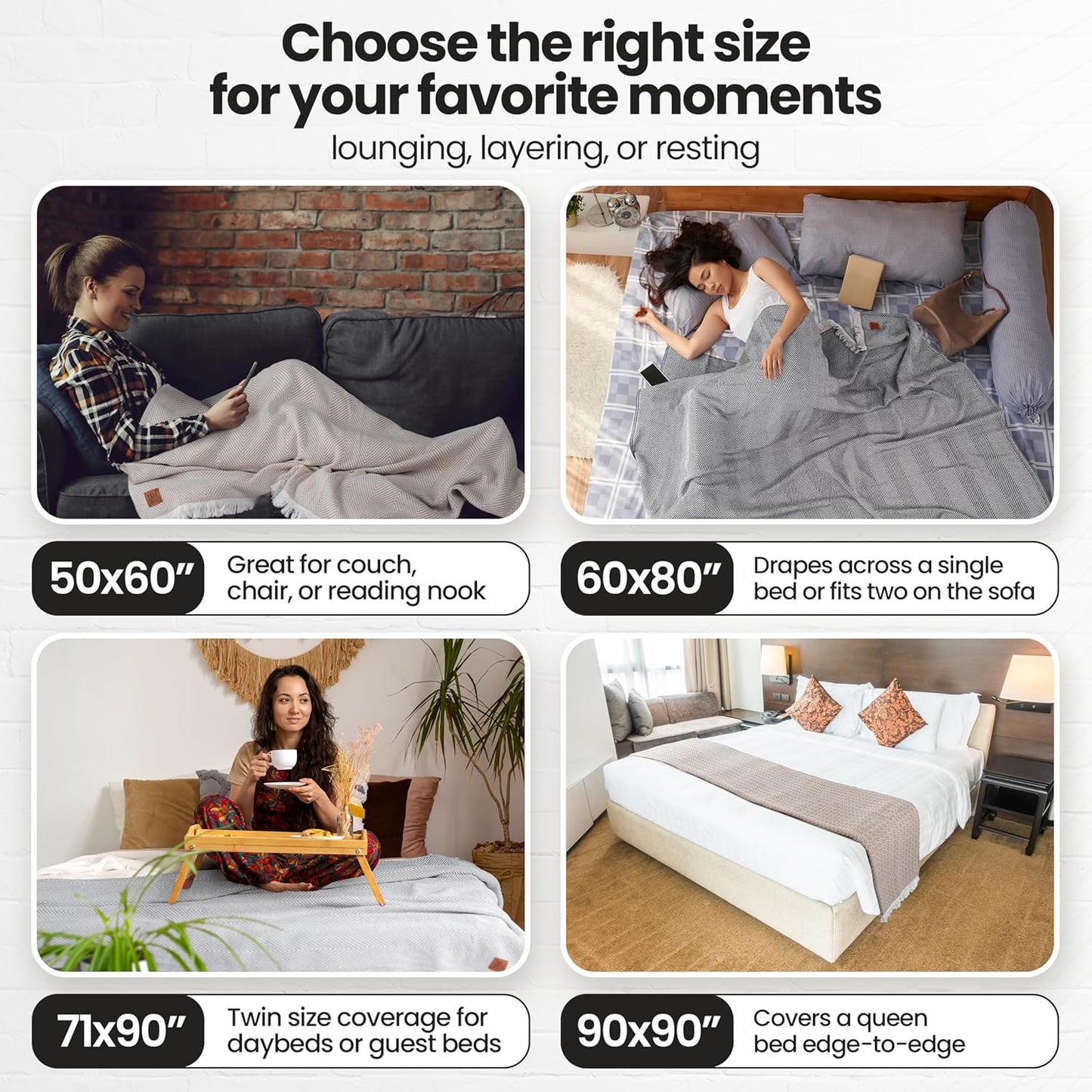 Gold Case Throw Blanket for Couch – 100% Recycled Turkish Cotton Blankets & Throws – Elegant Decorative Throw Blankets for Living Room Sofa – Woven Throws for Couch – Vintage Beige – 60x80