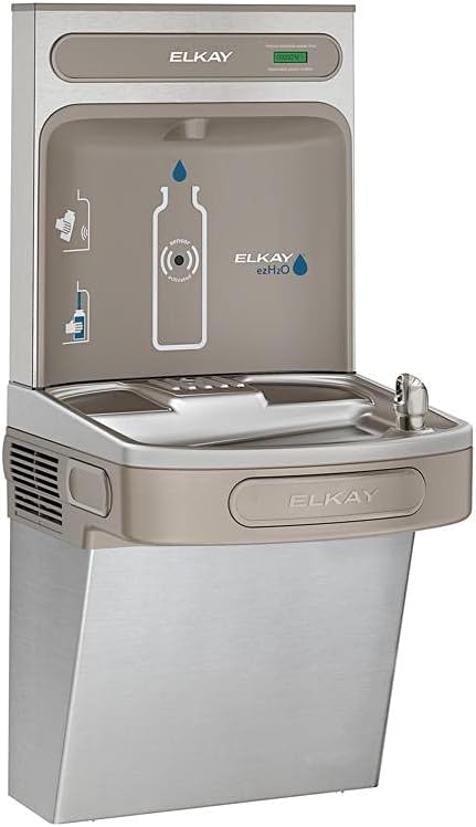 Elkay EZSDWSVRSK EZH2O Wall Mount Drinking Fountain and Bottle Filling Station with Vandal Resistant Bubbler and Glass Filler - N/A