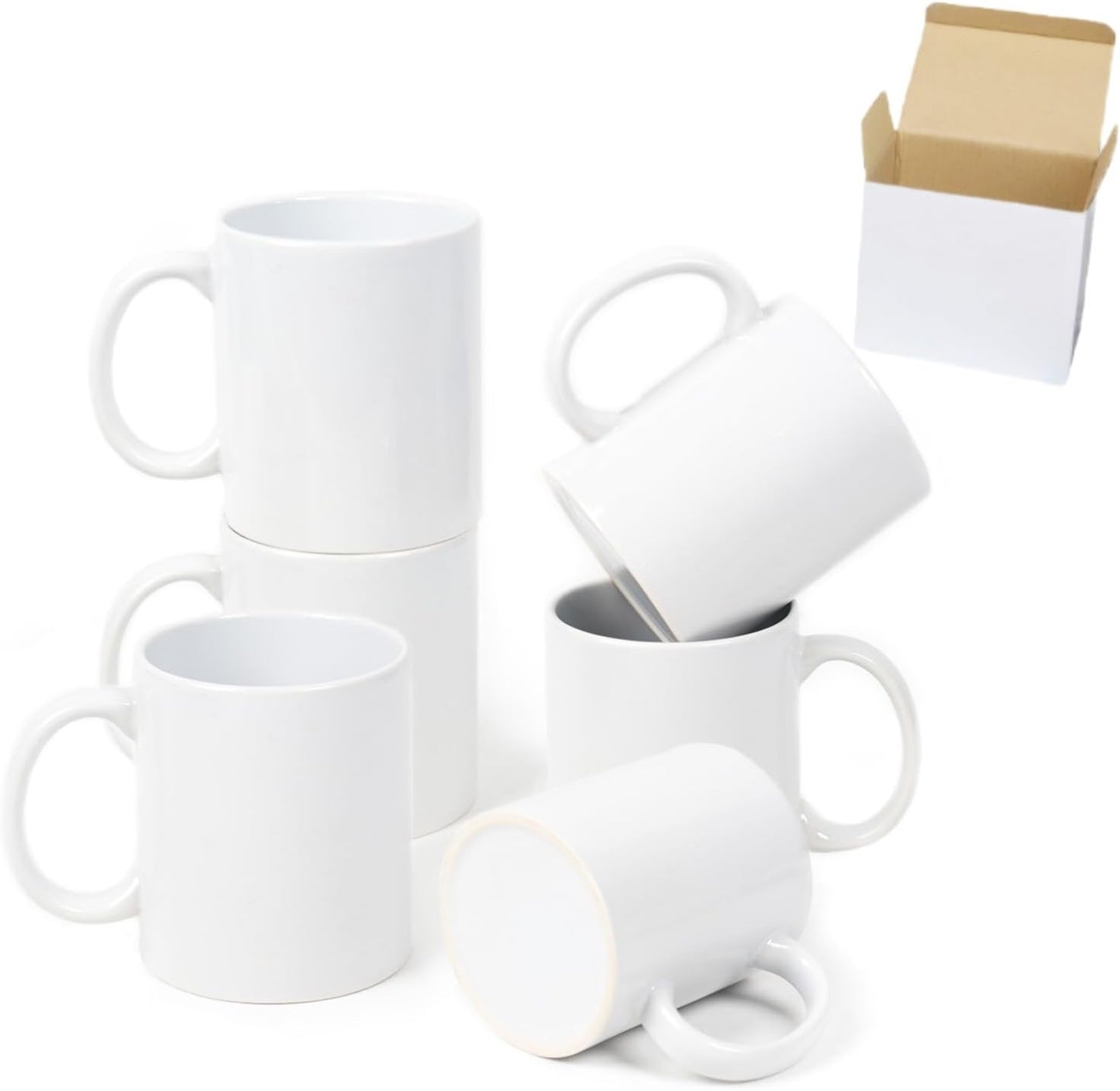 11oz Sublimation Coffee Mug Packed in White Box (24, White)