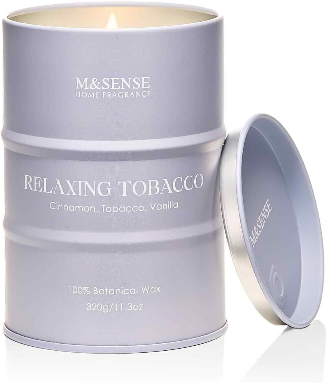 M&SENSE Tobacco Scented Candles Natural Non Toxic, Aromatherapy Candle for Stress Relief Meditation Relaxing, Housewarming Gifts for Women Men, 11.3oz 70 Hour Long Burning