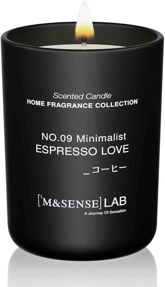 M&SENSE Natural Soy Candle| Espresso Love | 8.82 oz, 50H Burn | Minimalist Scented Candle for Relaxation, Gifting, Home Décor | for Bedroom, Office, Party Medium