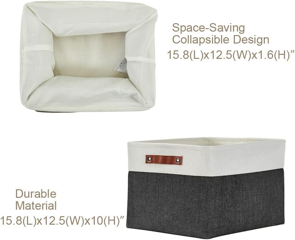 DECOMOMO Storage Baskets for Shelves - Fabric Closet Organizers and Storage Bins, Perfect Baskets for Organizing Closet Toys Nursery (Black and White, XL - 3 Pack)