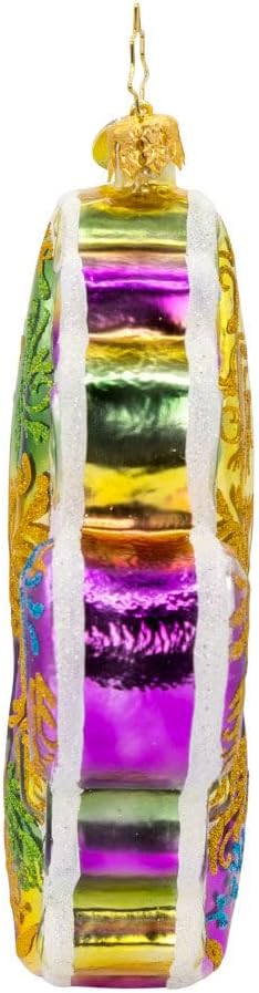 Christopher Radko Hand-Crafted European Glass Christmas Tree Decorative Ornament, Fleur De Lis Charm