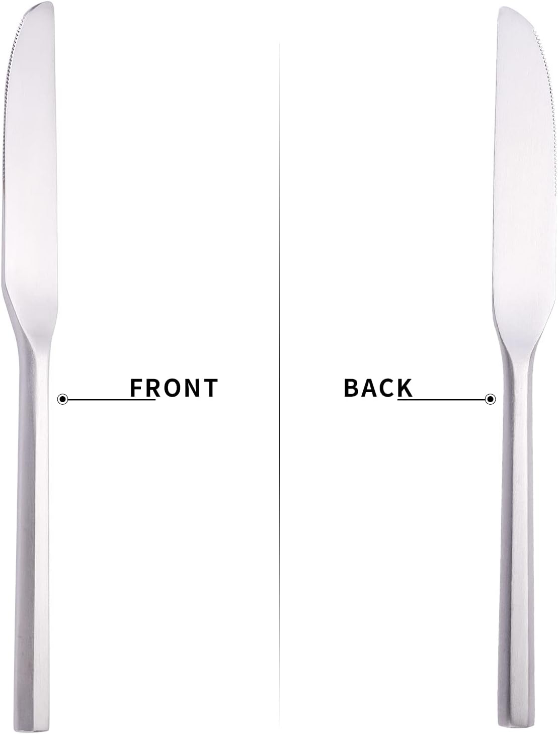 Matte Silverware Set Silver Flatware Set with Hexagon Handle 20 Pieces 18/0 Stainless Steel Cutlery Set Wedding Housewarming Gift Service for 4 (Matt silver)