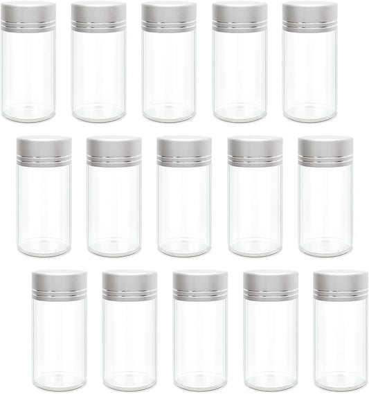 15 pcs 25 ml Glass Storage Jars with Lids,Glass Decorative Bottles(0.84 oz-1.18x2.36 inch)