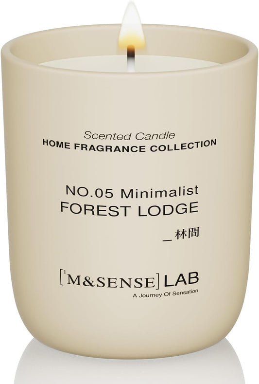 M&SENSE Natural Soy Candle| Forest Lodge | 5.3 oz | Minimalist Scented Candle for Relaxation, Gifting, Home Décor | for Bedroom, Office, Party Small