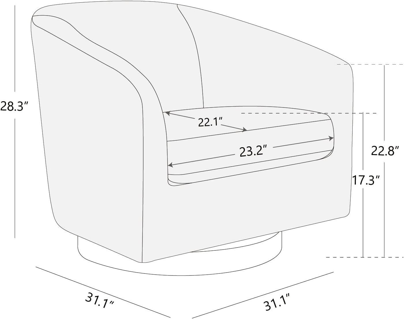 CHITA Swivel Accent Chair, FSC Certified Upholstered Fabric Barrel Chair for Living Room, Fully Assembled, Midnight