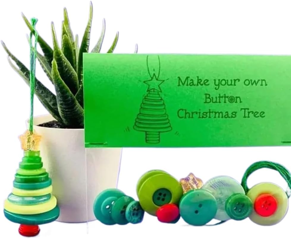 DIY Christmas Button Ornament Making Set - Snowman/Santa/Angel, Fun Holiday Craft Kit for All Ages, Ideal Xmas Tree Hanging Decor & Festive Gifts (10 pcs-C)