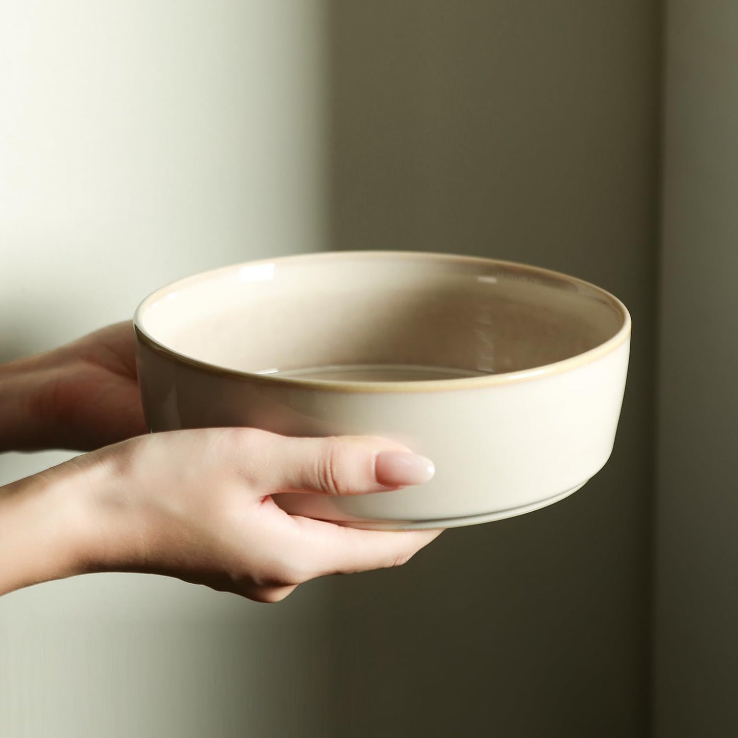 Stone Lain Eden 4-Piece Pasta Bowl Set Stoneware, Beige