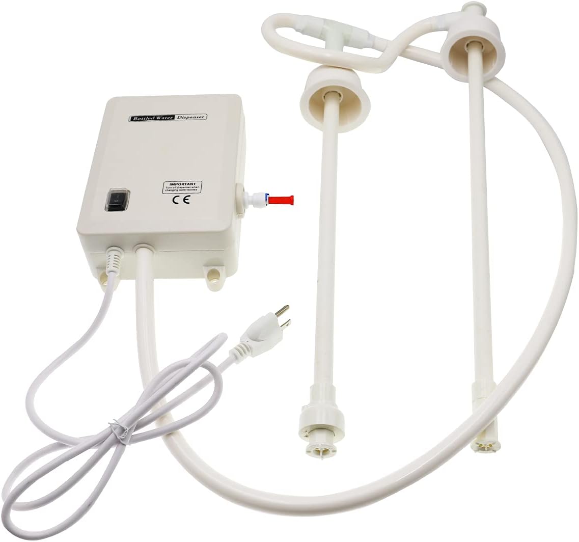 Bottle Water Dispenser Pump System, 20ft 110V AC US Plug High Flow Bottled Water Dispensering with Dual Inlet for Home Kitchen Coffee Tea Machines Water Dispenser Ice-Maker Refrigerator