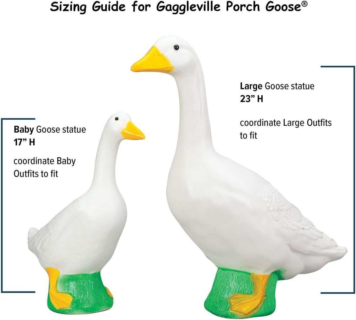Fox Valley Traders Gaggleville Porch Goose Bundle Goose and Baby Statue – Charming Outdoor Decorative Figurine for Garden, Patio, or Entryway Accent