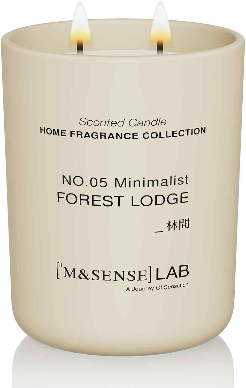 M&SENSE Natural Soy Candle| Forest Lodge | 16.6 oz, 95H Burn | Minimalist Scented Candle for Relaxation, Gifting, Home Décor | for Bedroom, Office, Party Large
