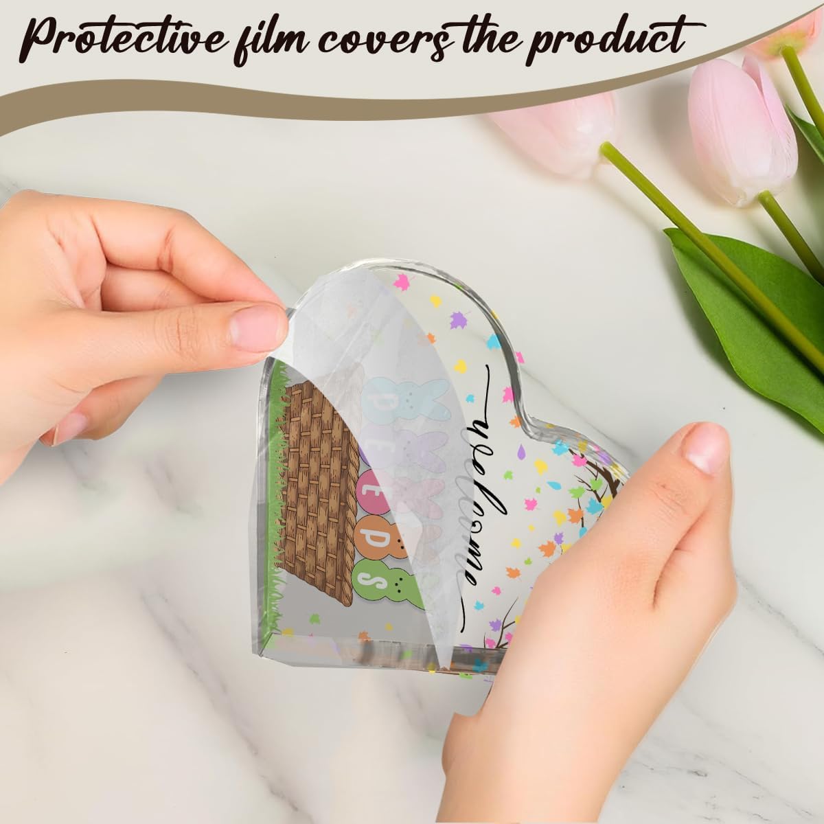 Funny Easter Bunny Decor Desk Decor Acrylic Heart Sign Easter Decorations Easter Gift Acrylic Heart Plaque Box Sign for Home Farmhouse Kitchen Bathroom Shelf Table Decoration