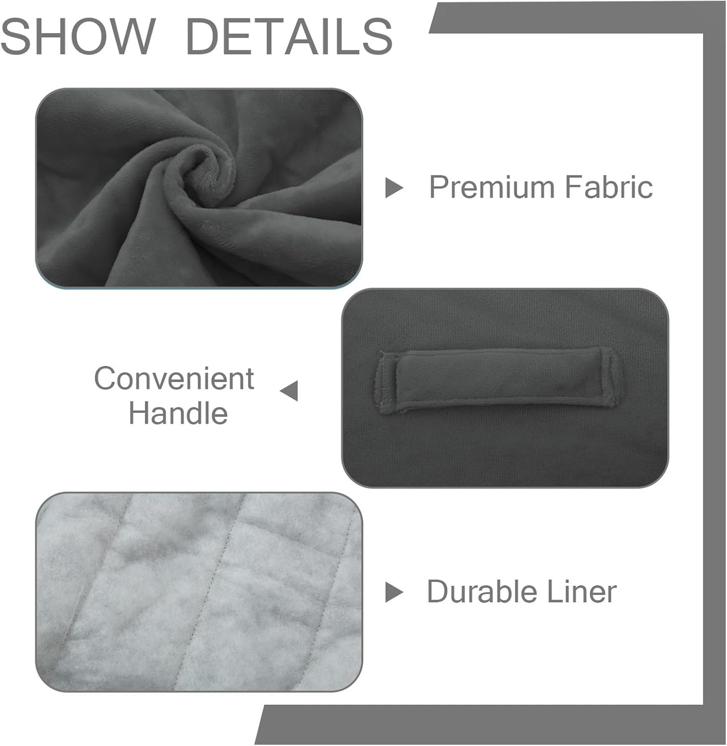 MeMoreCool Round Stuffed Pouf Ottoman Foot Rest, Floor Pouf Foot Stool with Soft Foam Chunk Filling, Small Round Ottoman Footstool Circle Footrest for Living Room, Dark Grey