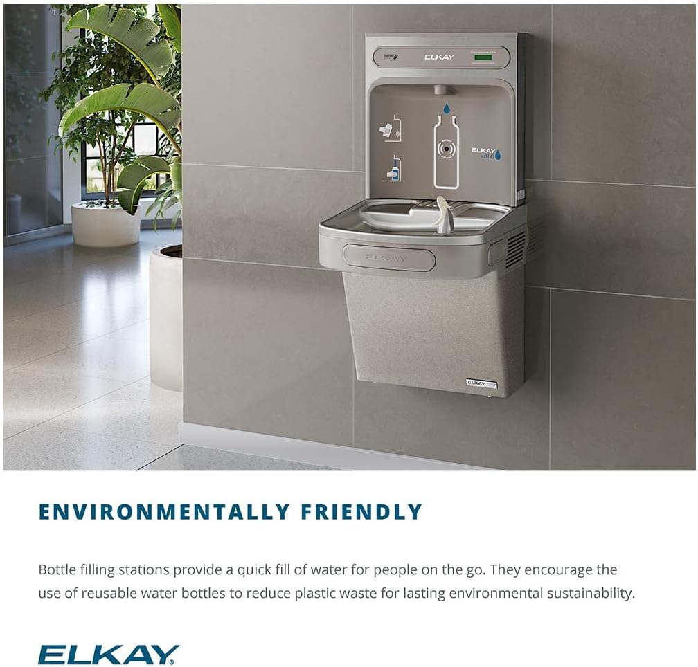 Elkay EZSDWSVRSK EZH2O Wall Mount Drinking Fountain and Bottle Filling Station with Vandal Resistant Bubbler and Glass Filler - N/A