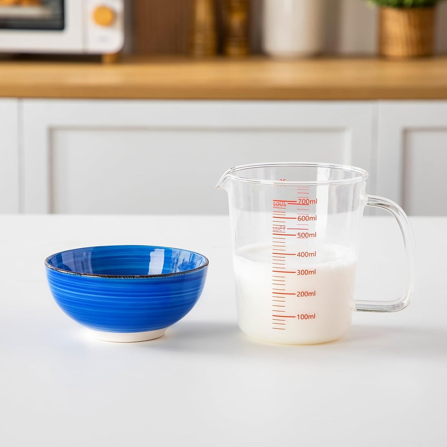 vancasso Bonita 12 Oz Small Bowls Set of 6, Ceramic Mini Dessert & Dipping Dishes, 5" Kids Bowls for Dip and Snacks, Dishwasher & Microwave Safe, Blue