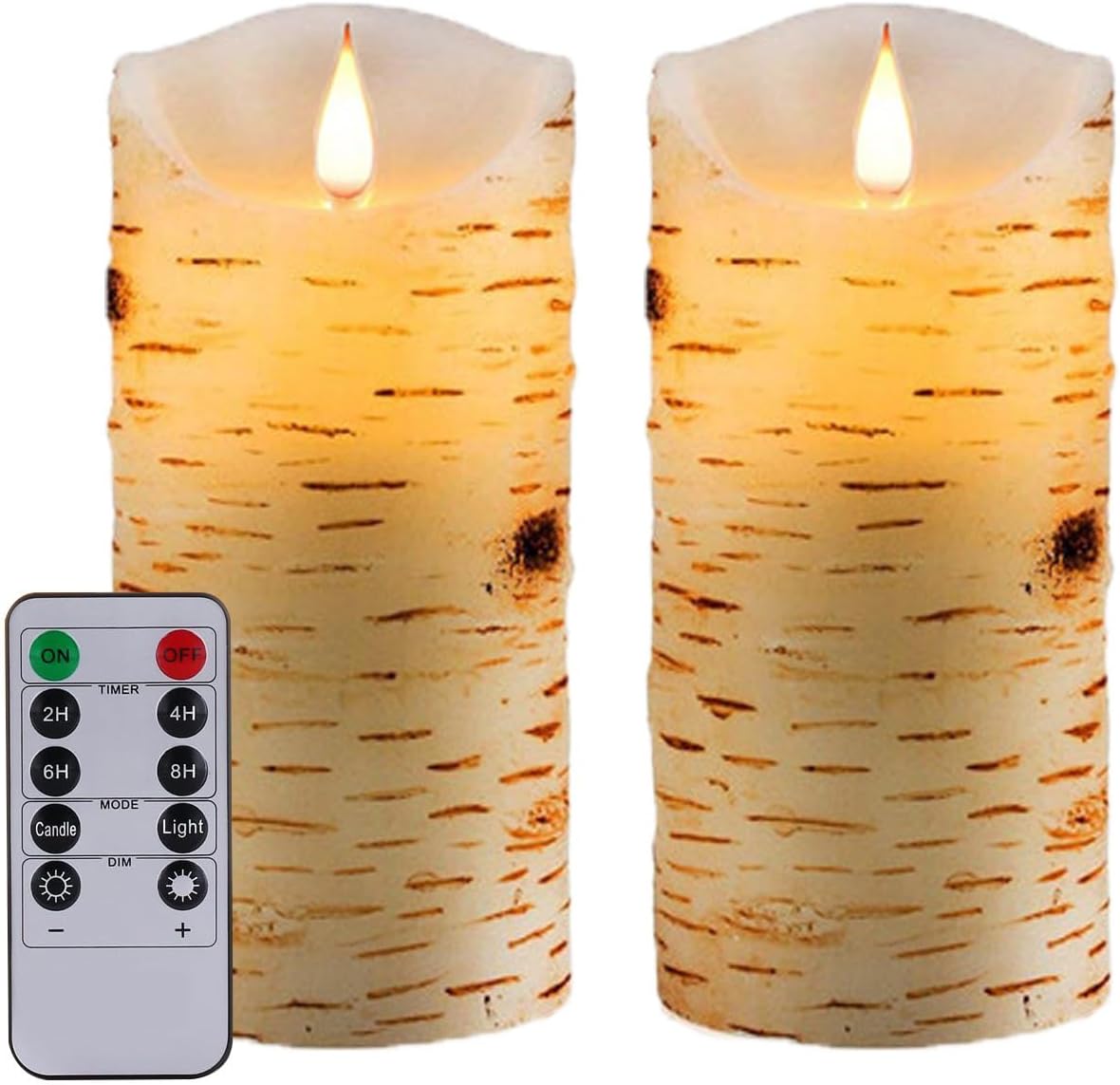 Flameless Battery Operated LED Candles 3D Wick with10key Button Remote Control 24-Hour Timer Set of 2 Electric Flickering Pillar Real Wax，Wedding, Party, Christmas and Home Decoration