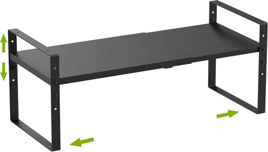 Expandable,Stackable Spice Rack,Seasoning Organizer and Storage,Spices Jar Racks for Cabinet,Countertop, Metal Pantry, Cupboard,Laundry Storages,Heavy Duty(1 Pack/Large/Black)