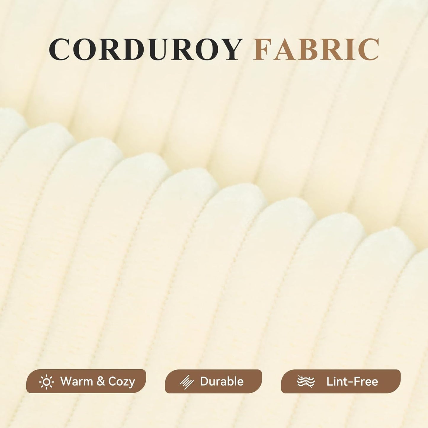 Modular Sectional Sofa with L-Shape Chaise,Cloud Sectional Modern Sleeper Couch with Deep Seat,Sponge Compression Sofas No Assembly Required (Beige-Corduroy Fabric) 1pcs