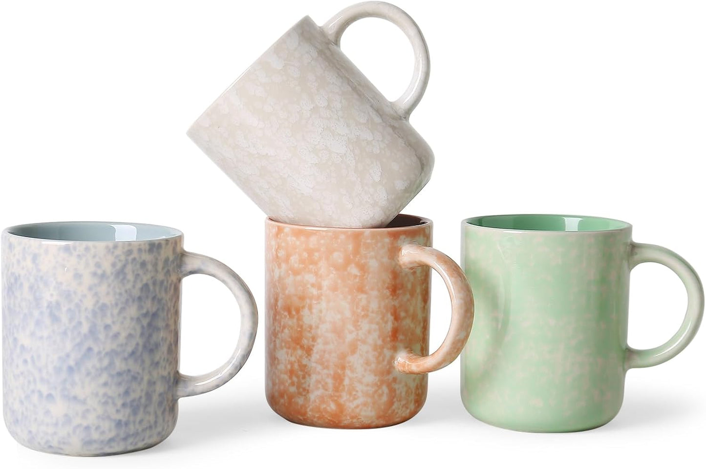 17 OZ Coffee Mugs Set of 4, Ceramic Modern Coffee Mugs Set with handle for Tea/Latte/Milk/Cocoa.
