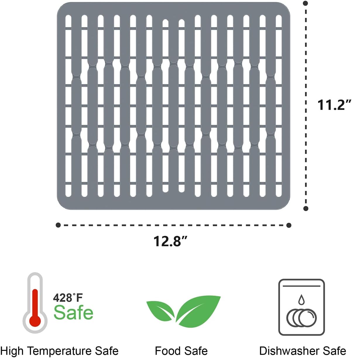 GSlife Expandable Sink Dish Drying Rack - Stainless Steel Capacity Adjustable Over The Sink Dish Rack (13.4''-20.4'') with Sink Mat and Utensil Holder, Silver