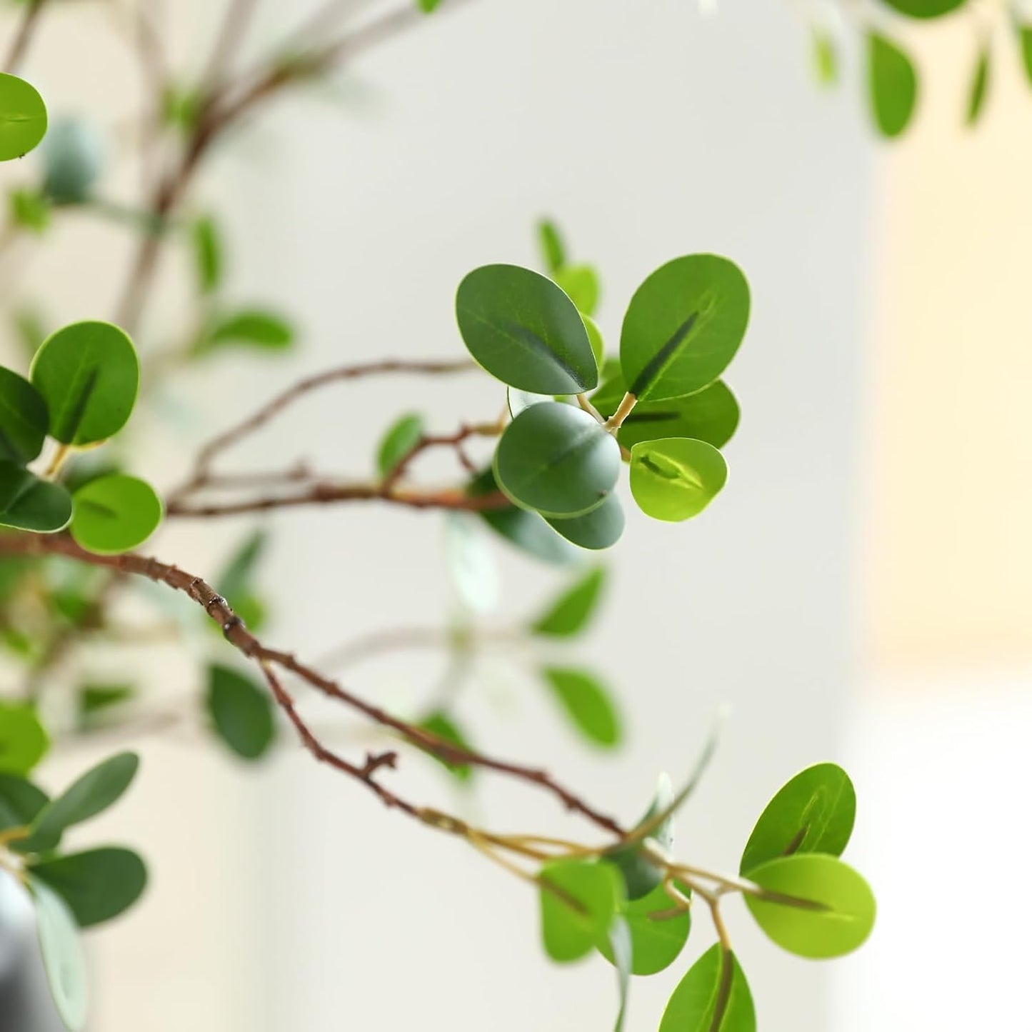 ucky Artificial Realistic Eucalyptus Stems，Decoration Greenery Stems ，43 Inch 4 Pcs, Realistic Touch Flexible Branches, Green Fake Plant, for Home Decor Tables Vases Garden Decoration