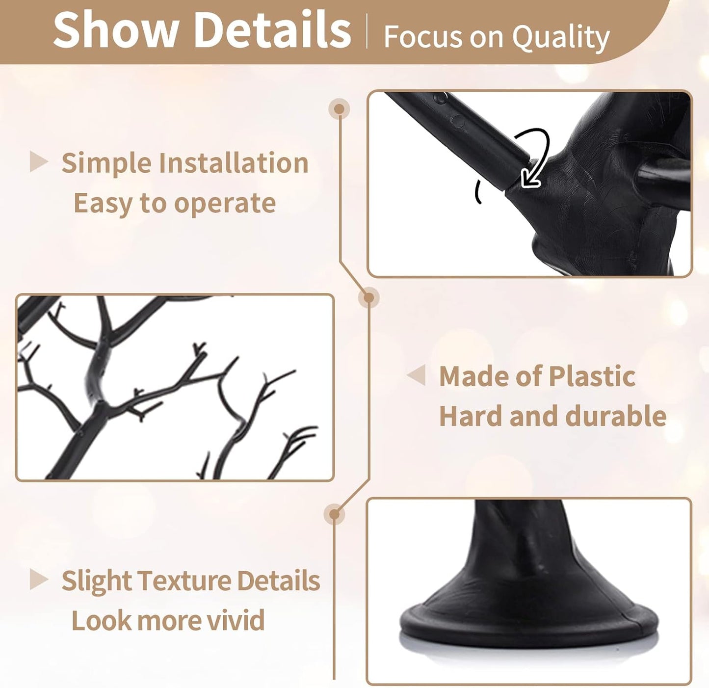 NUPTIO Halloween Artificial Tree Branch: 30"/76cm Tall Branch Manzanita Christmas Decoration Centerpiece Wedding Centerpieces for Tables Black Tree Branches Ornament (1 Pc)