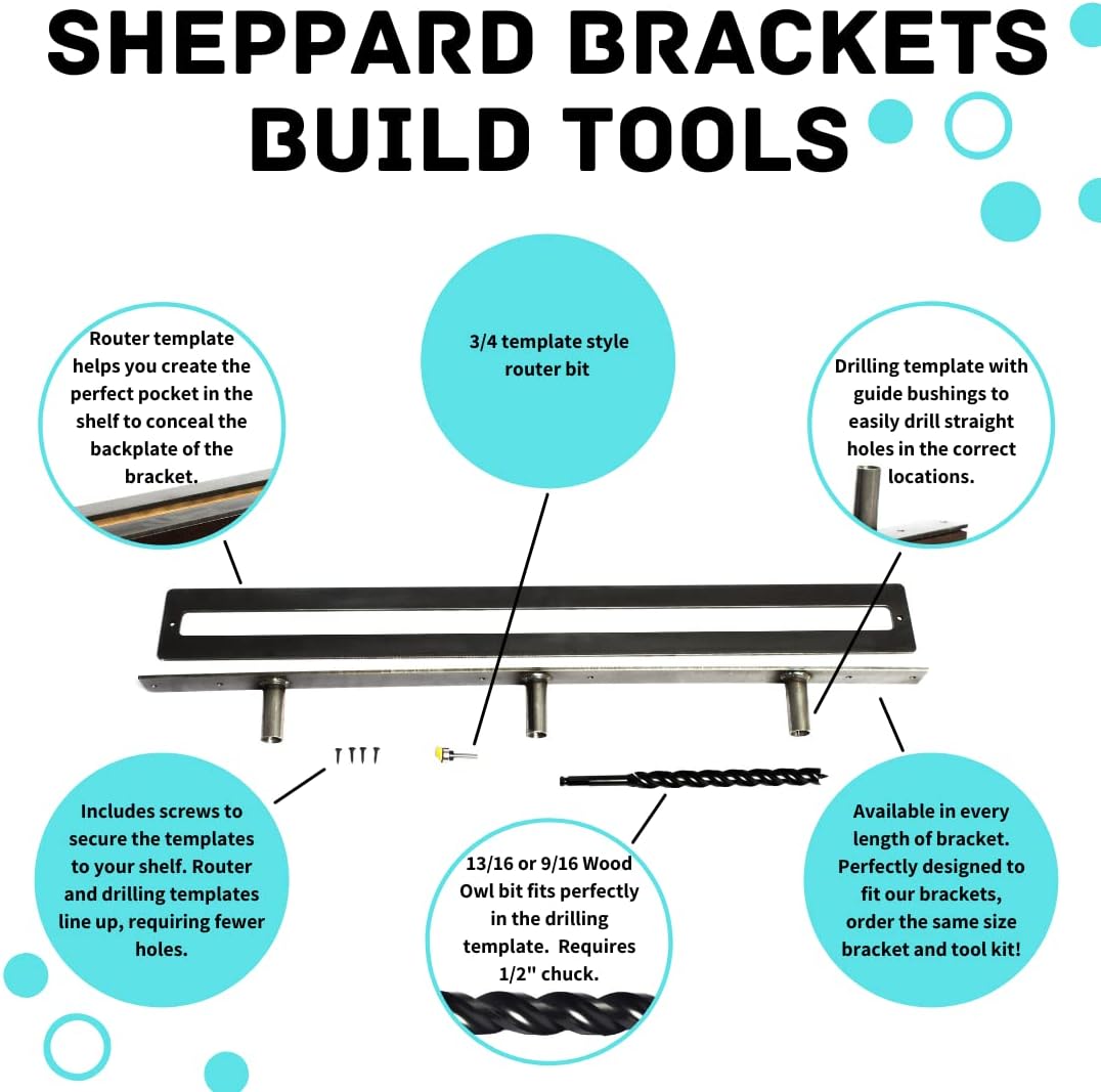 Floating Shelf Brackets - Sheppard Brackets - Easy Install - Heavy Duty (28 inch Build Kit)