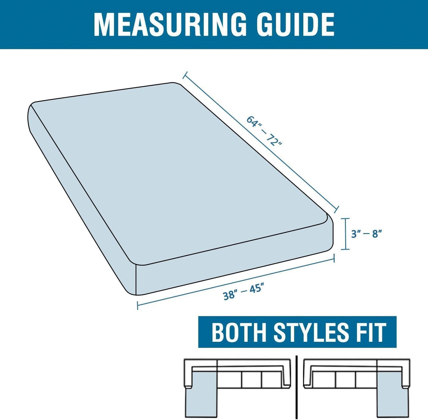 H.VERSAILTEX Super Stretch Individual Chaise Cover Sectional Couch Covers for L Shaped Sofa Both Left/Right Featuring Thick Jacquard Textured Twill Fabric (1 Piece Chaise Cover Large, Porcelain)