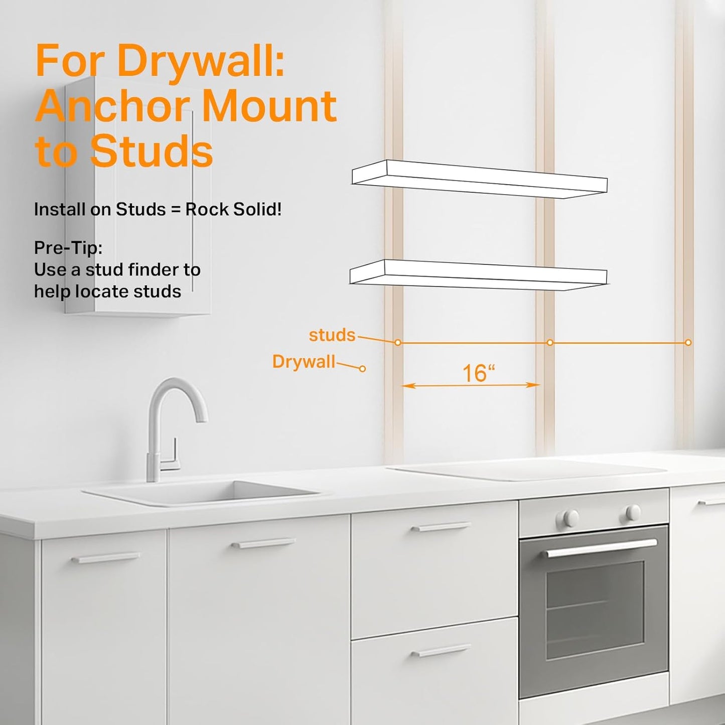 BAYKA Floating Shelves for Wall, 36 inches Long Wall Mounted Rustic Wood Shelves for Bathroom, Bedroom, Living Room, for Books/Storage/Decor with 30lbs Capacity（Black,Set of 3