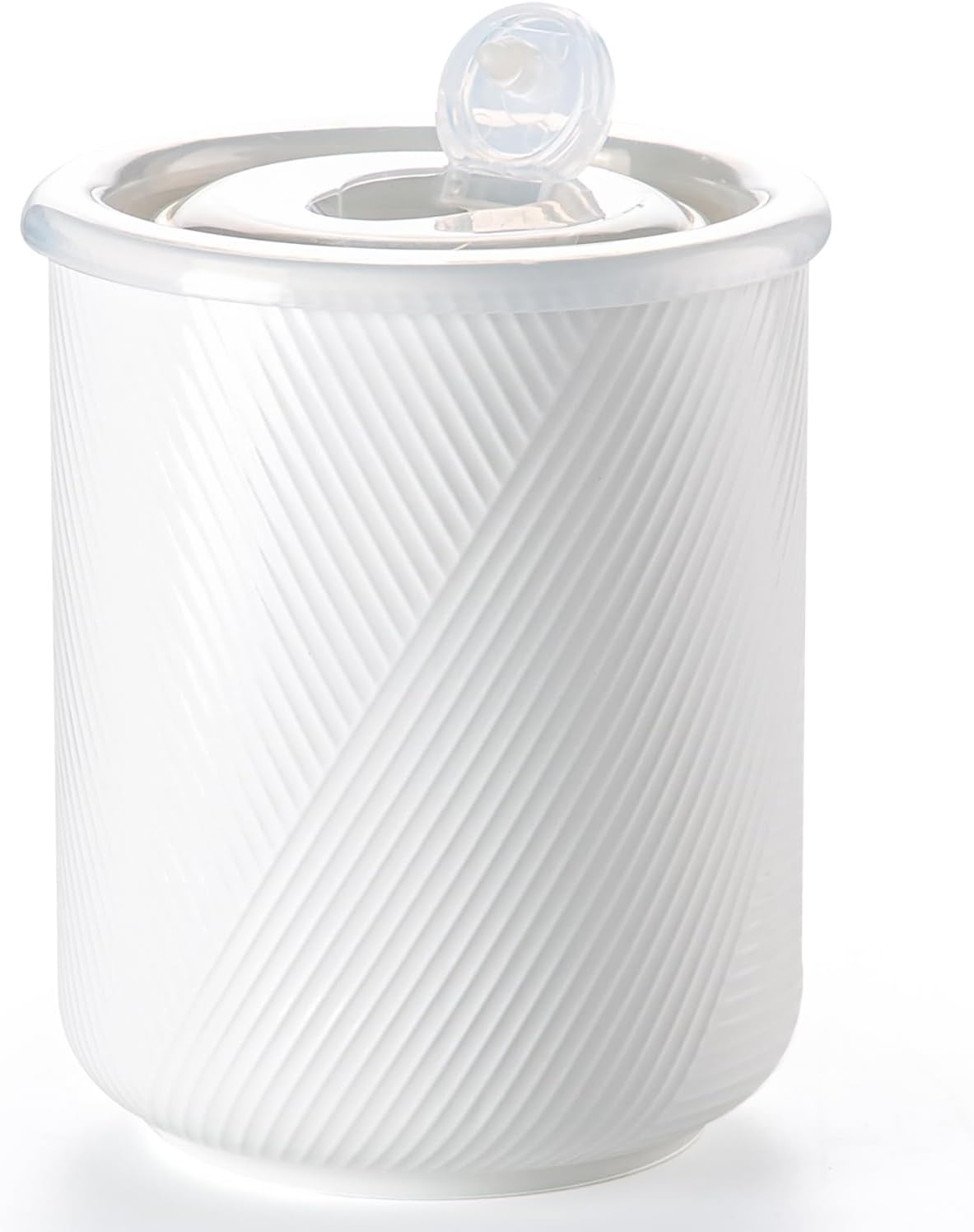 Food Storage Containers with Airtight Lids: Ceramic Canister Sets for Kitchen Countertop - Porcelain Jar for Coffee Tea Flour Sugar Rice Cookies Candy - White (75 oz)