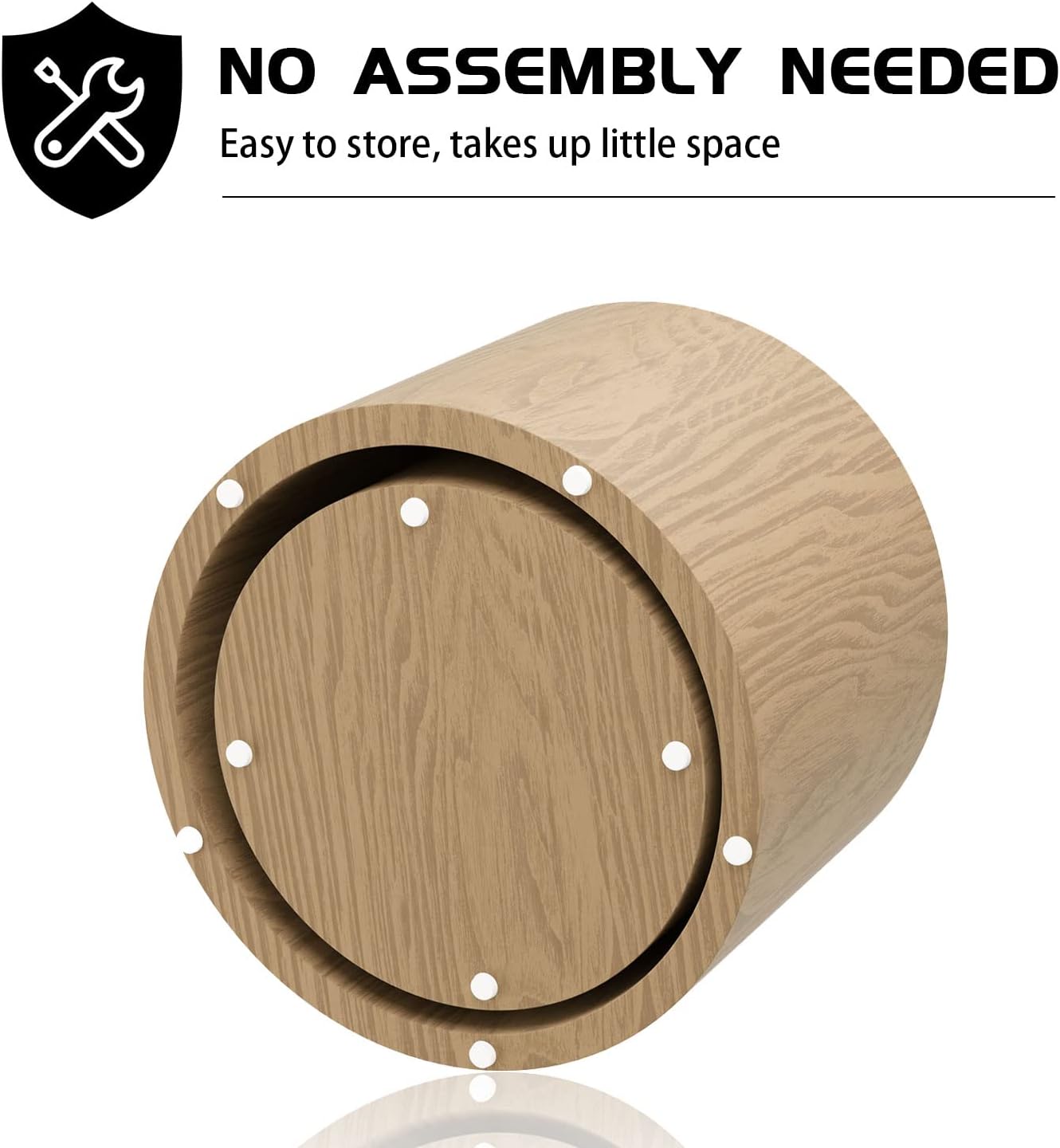 WILLIAMSPACE 18.9" Round Nesting Coffee Table Set of 2, Modern Wooden Coffee Tables Circle Side Table for Small Space, Accent End Table Set, No Assembling, Matte Oak