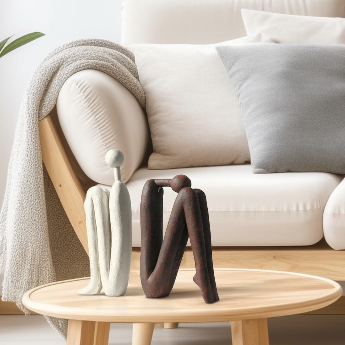 Decorative Bookends for Heavy Books, Thinker Statue Book Holders for Shelves & Office Desk, Abstract Decor Aesthetic Book Ends Stoppers, Modern Bookshelf Decoration