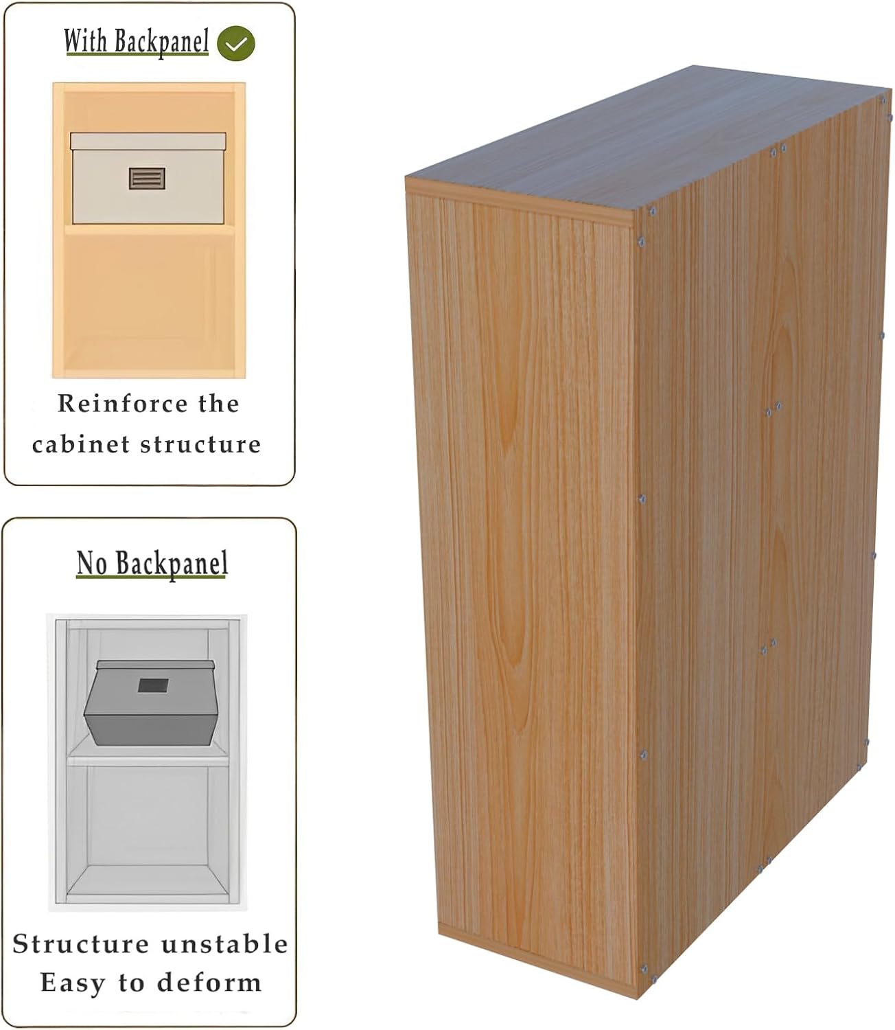 6-Cube Storage Shelf Bookcase - Wooden 3-Tier Floor Standing Open Bookshelf for Home and Office, Display Cabinet, Oak