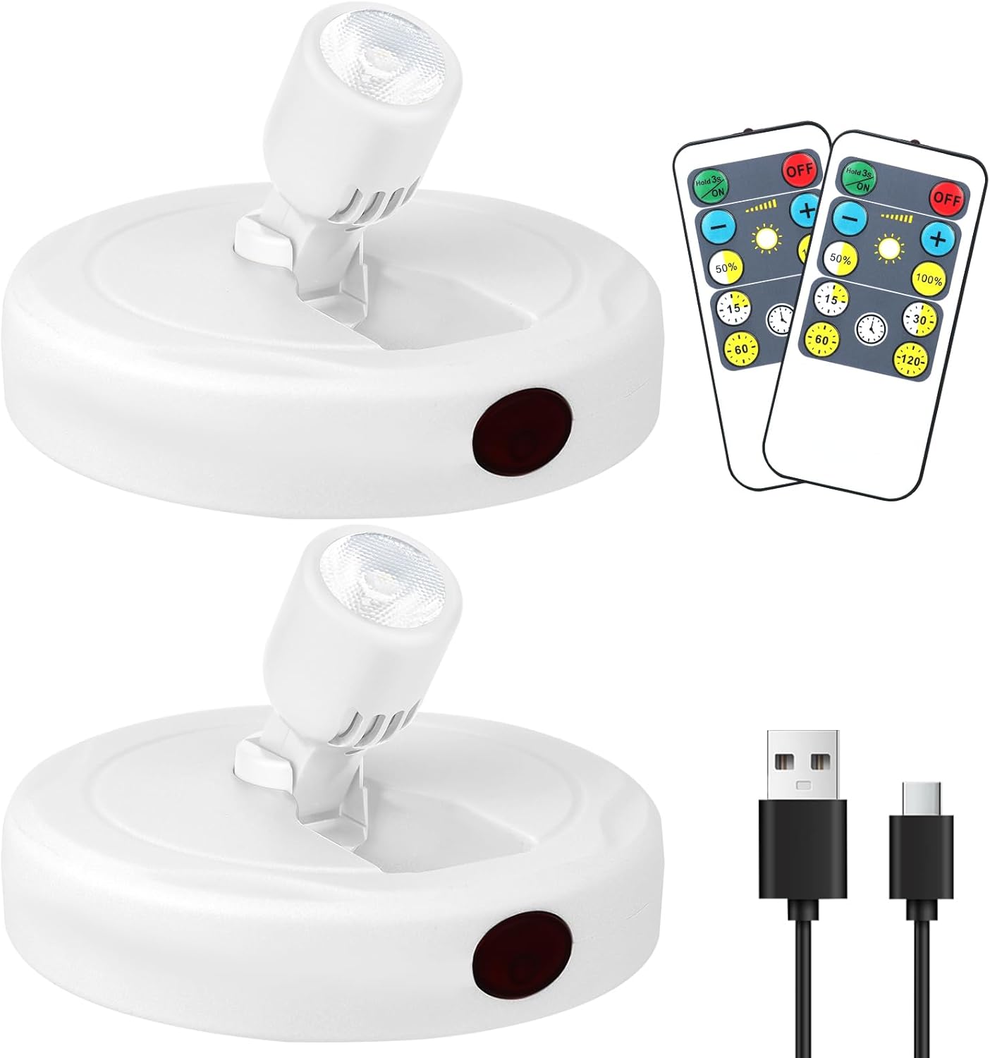 Cordless Spotlight Battery Powered, Plant Spot Light Indoor, Rechargeable Picture Lights with Remote, LED Accent Lighting, Dimmable Uplight for Tree Dartboard Decor Painting Art Photo