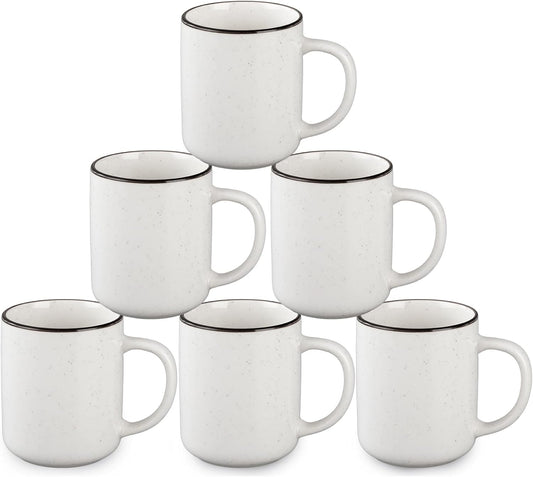 Ceramic Coffee Mug 12 oz Porcelain Coffee Mugs Set of 6 - Ceramic Coffee Cups with Handle and Speckled Patterns for Latte, Tea, Cocoa, Milk, Cappuccino, Microwave & Dishwasher Safe