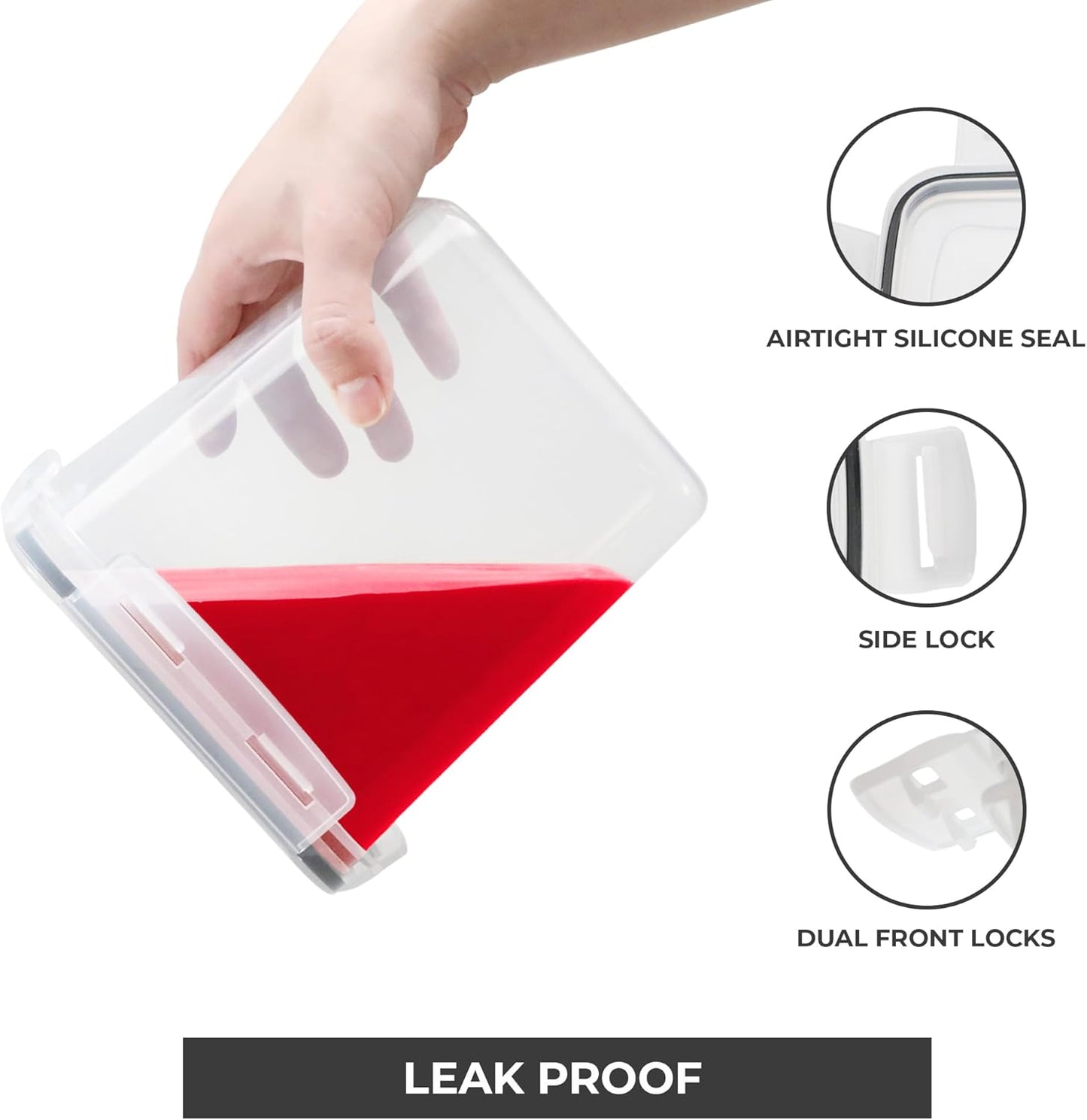 Freshware Kitchen Storage Containers with Lids, 48 PCS Airtight Food Storage Containers, Plastic Kitchen Containers, Pantry Containers for Cereal, Dry Food, Includes Labels, Marker & Measuring Spoons