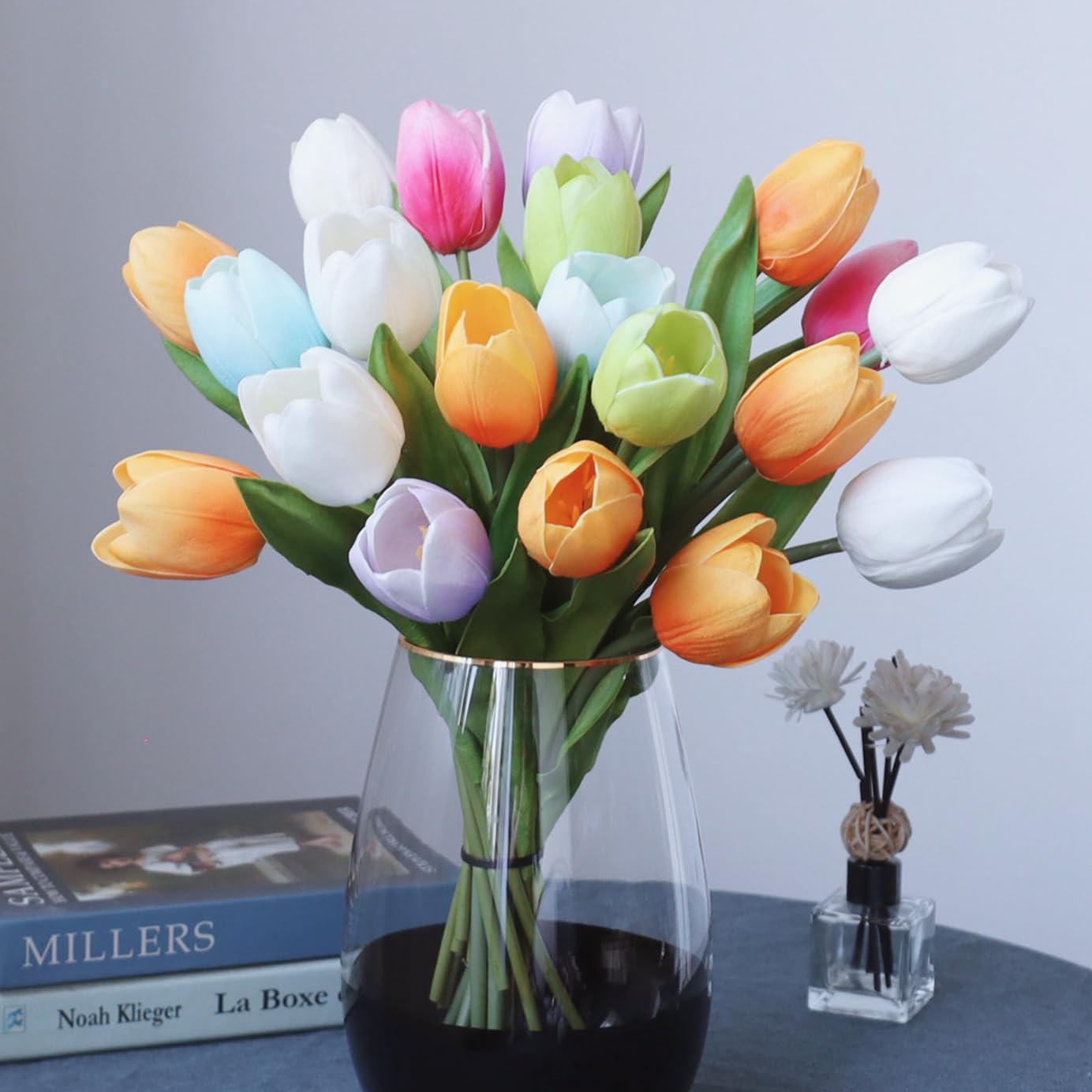 Buart Spring-Colors Tulip Flowers Artificial Luxury Big Tulip Valentine's Day Mother's Day Easter Home Kitchen Wedding Decorations(11pcs)