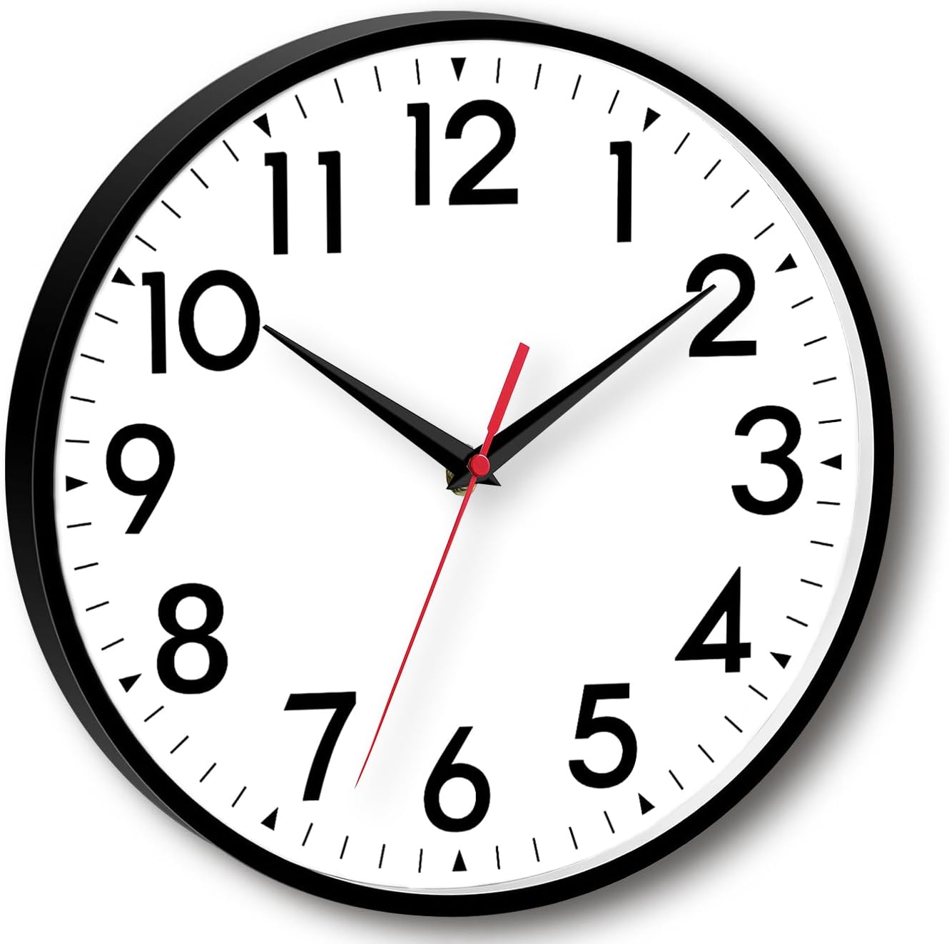 16 Inch Wall Clock, Large Wall Clocks Battery Operated, Big Silent Non-Ticking Analog Clock Decorative for Living Room, Office, Kitchen, Outdoor,Classroom, Bedroom, Bathroom, School(Black)