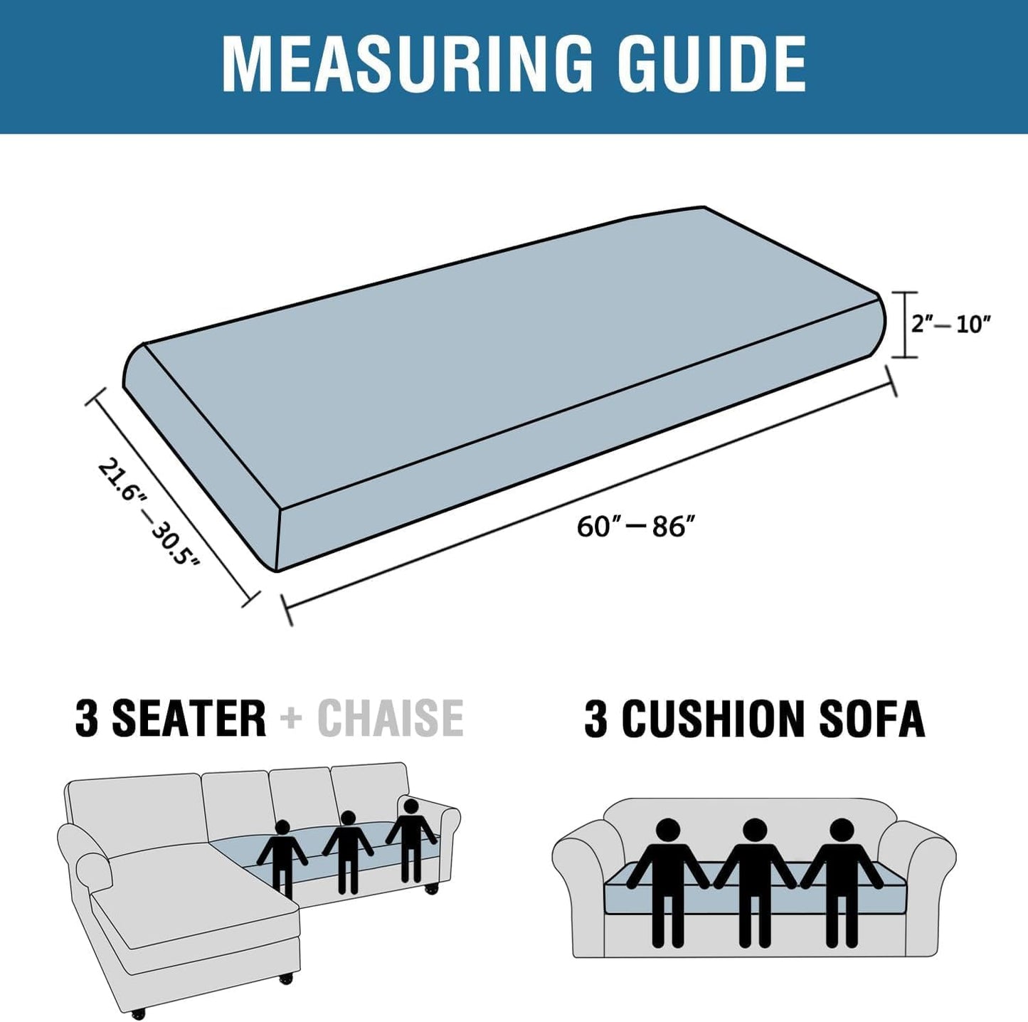 H.VERSAILTEX Super Stretch Individual Seat Cushion Covers Sofa Covers Couch Cushion Covers Slipcover Sets Thick Jacquard Textured Twill Fabric (1 Piece Sofa Cushion Cover, Burnt Brick)