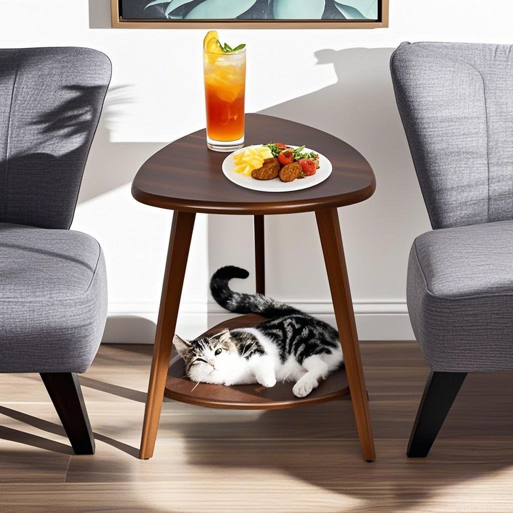 Wood Side Table, Small End Table with Storage Shelf, Accent Table for Living Room, Solid Wood Legs, Walnut