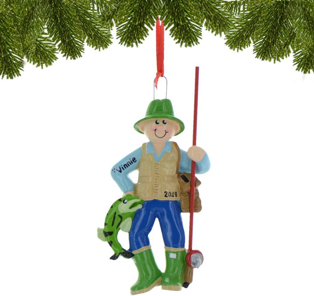 Elves Personalized Fly Fishing Ornament 2024 - Fisherman Christmas Tree Decor Merry Fishmas Outdoor Fun Fishing Ornament