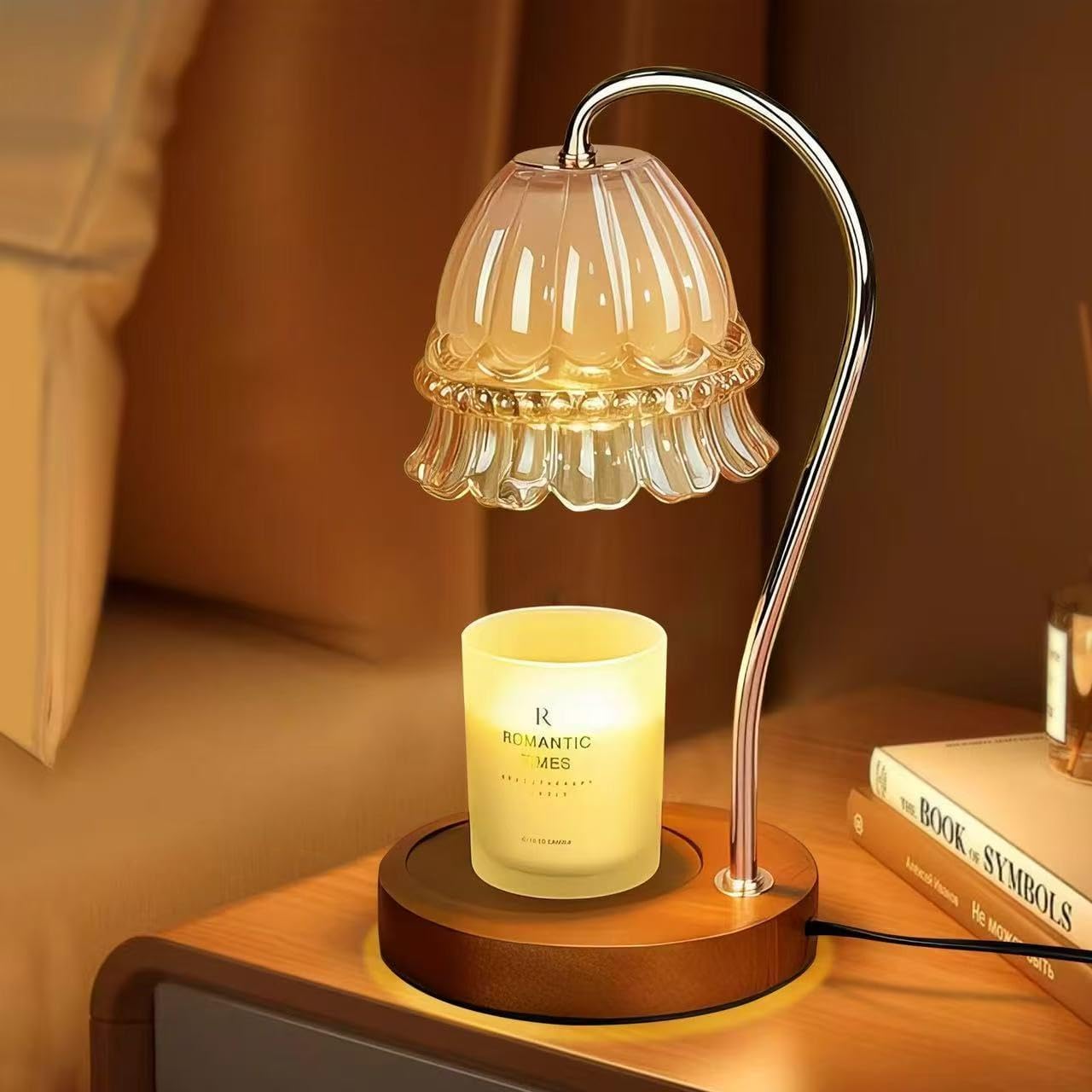 GEEZO Fragrance Candle Warmer Lamp，Electric Candle Warmer with Timer & Dimmer，Mom Christmas Birthday Gifts for Women, House Warming Gifts New Home Bedroom Decor