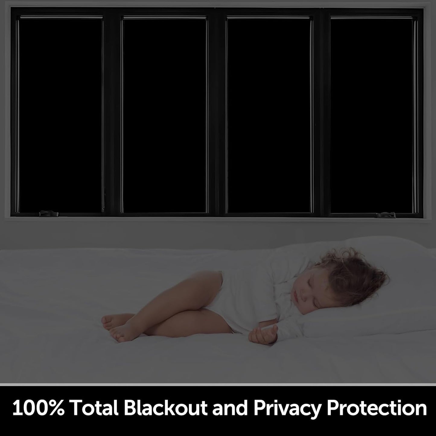 HIDBEA Mirror Blackout Window Film,100% Light Blocking Room Darkening Window Privacy Film,Mirror Glass Window Film Heat Control, Removable Window Cover Tint for Day Sleep (Mirror Black,17.7in x 6.5ft)