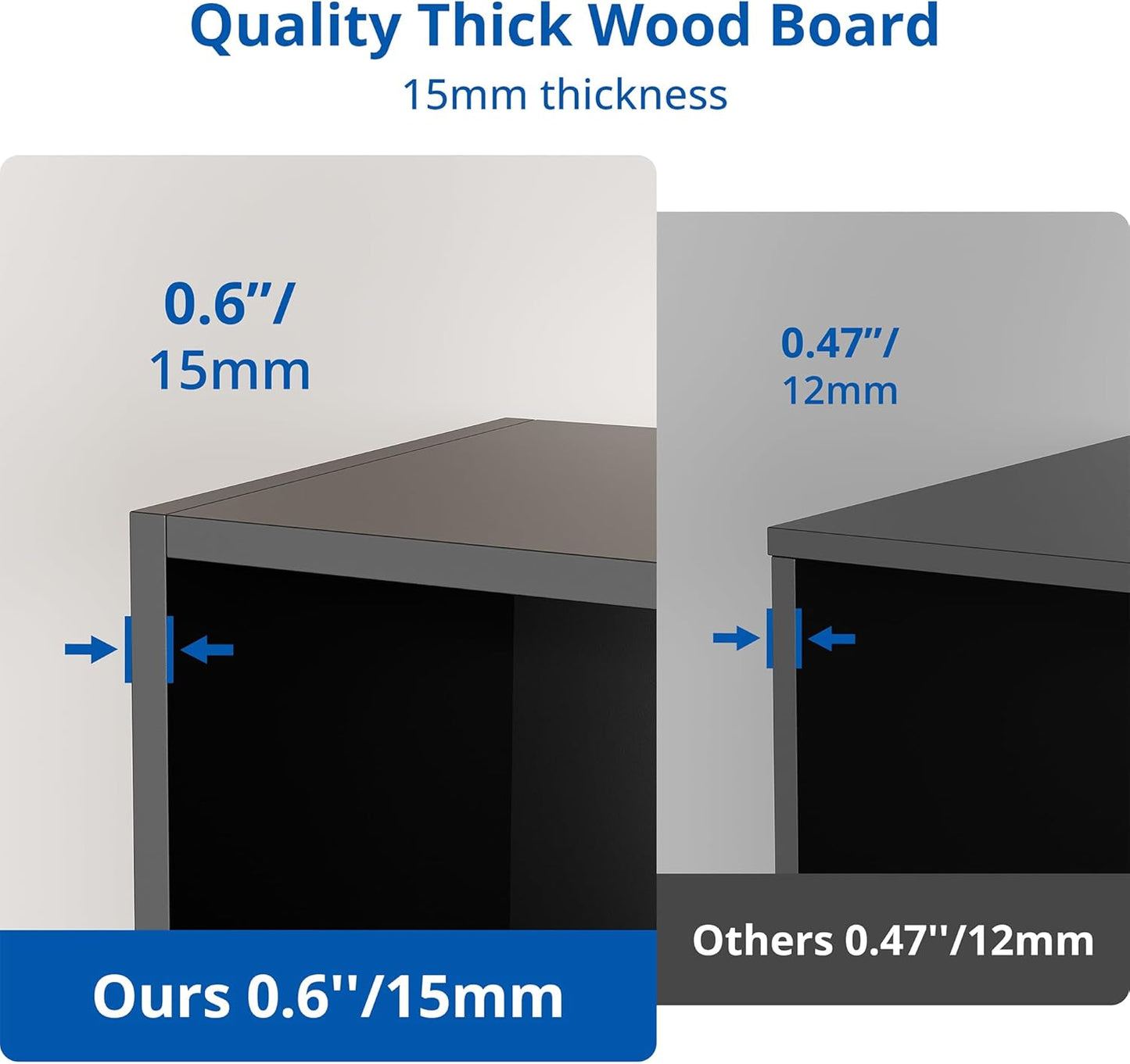 Cozy Castle Black Bookshelf, 3-Tier Open Shelf Bookcase, 10 Cube Storage Organizer with Anti-Tilt Device for Bedroom, Living Room, 55.11" W x 11.61“D x 40.94“H