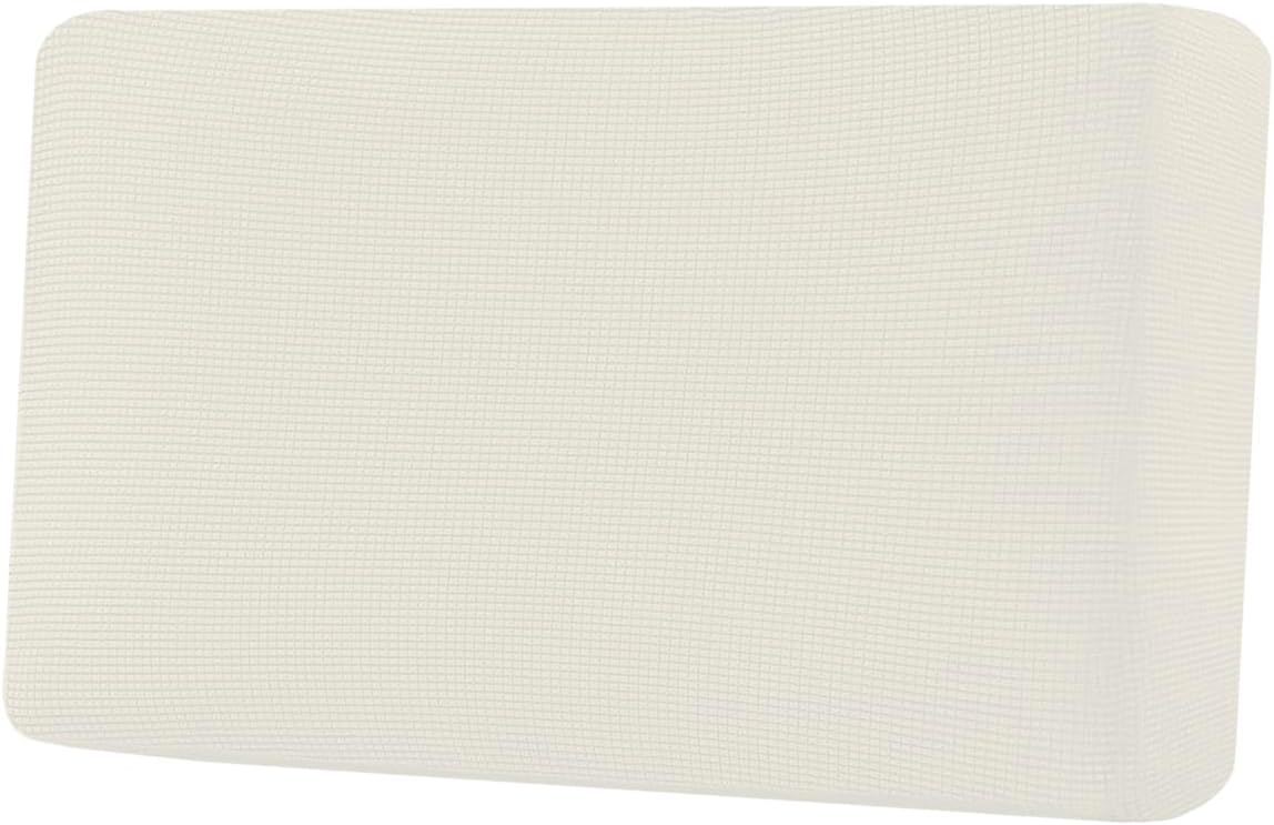 H.VERSAILTEX Super Stretch Individual Seat Cushion Covers Sofa Covers Couch Cushion Covers Slipcover Sets Thick Jacquard Textured Twill Fabric (1 Piece Loveseat Cushion Cover, Porcelain)